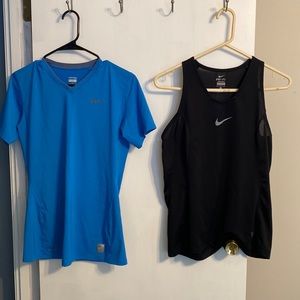 Woman’s Nike Pro fitted medium t-shirt and Nike Dri-fit medium Tank top